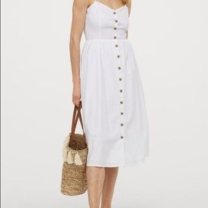 H&M linen cotton blend spaghetti strap tank dresss S